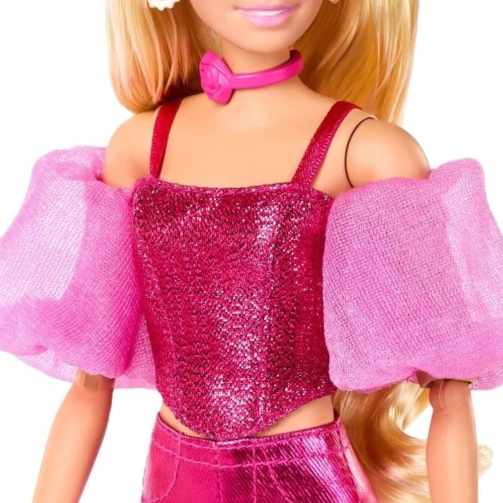 Barbie Deluxe Style-Puppe #5 in rosafarbenem Metallic-Outfit – Mattel JFP40