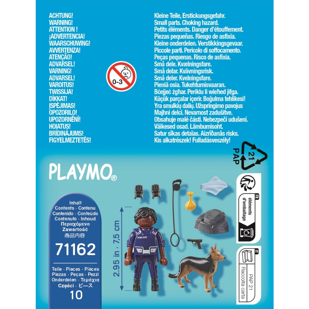 Playmobil 71162 - Polizist mit Spürhund - Fahndung Geldsack