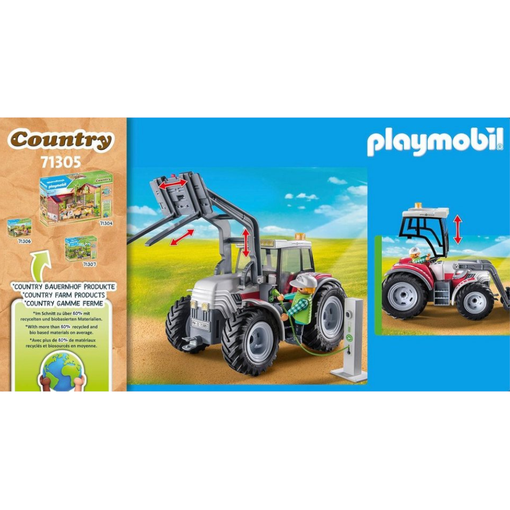 Playmobil 71305 - Country - Großer Elektro-Traktor mit Heuballen & Ladestation