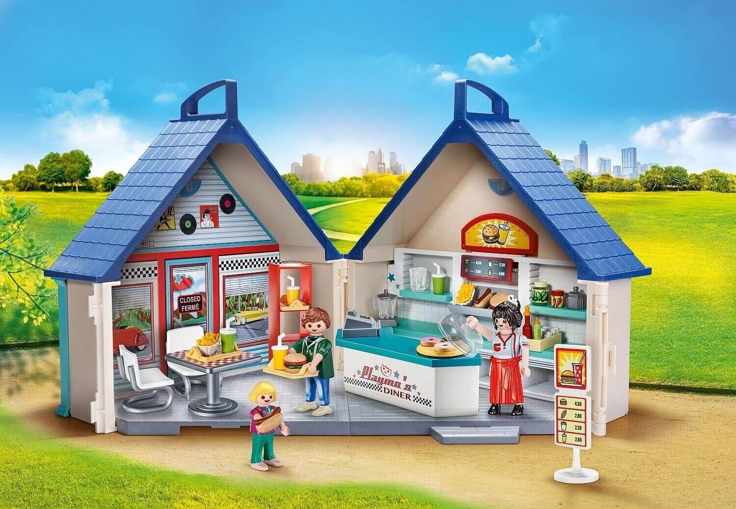 Playmobil 70111 - City Life - Imbiss Burgerladen American Diner - Spielbox