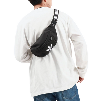 Adidas Bauchtasche Gürteltasche Schwarz - Ideal für Urlaub, Reisen & Freizeit