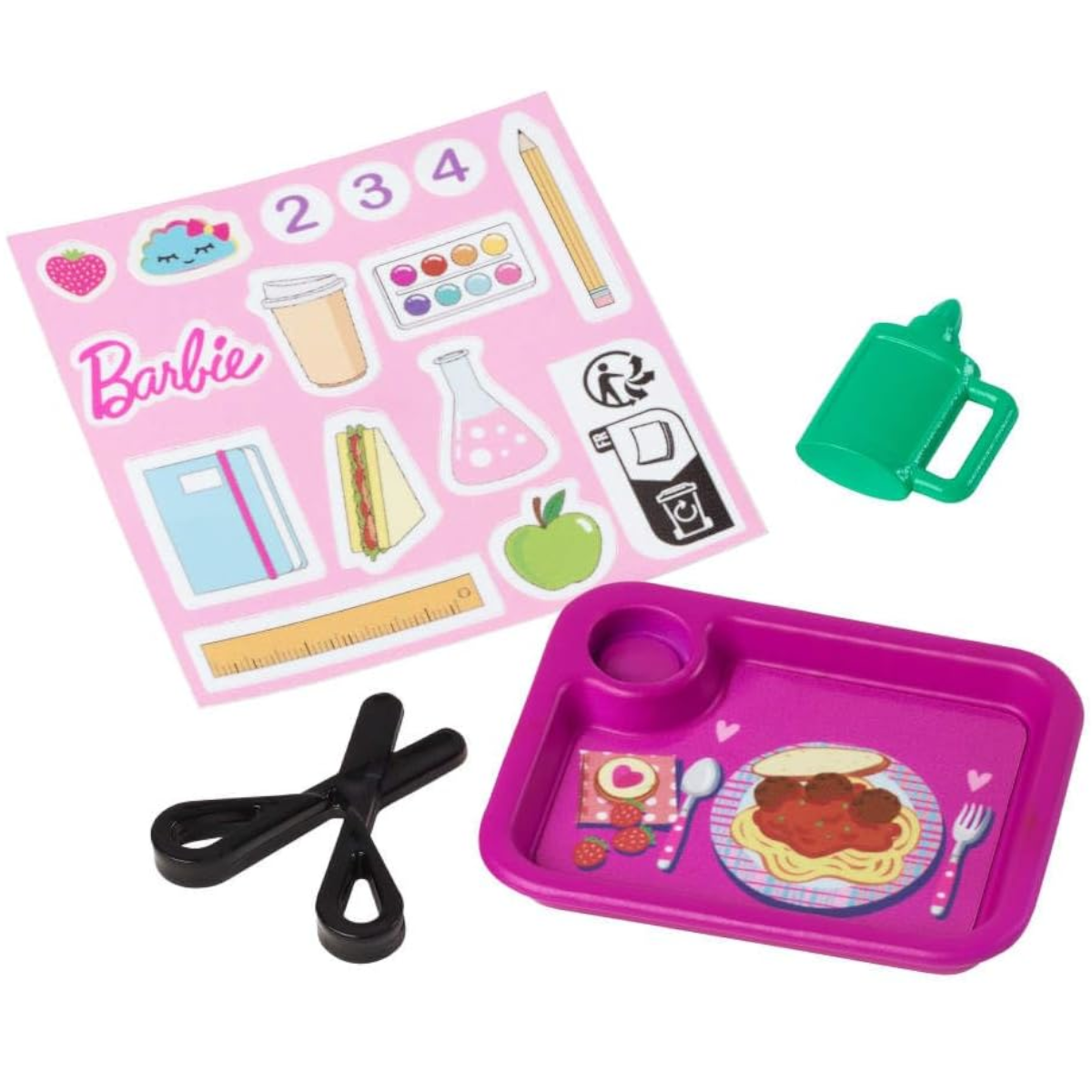 Barbie Lehrerin brünette Puppe mit Kleinkind, Möbel und Zubehör – Mattel JCR76