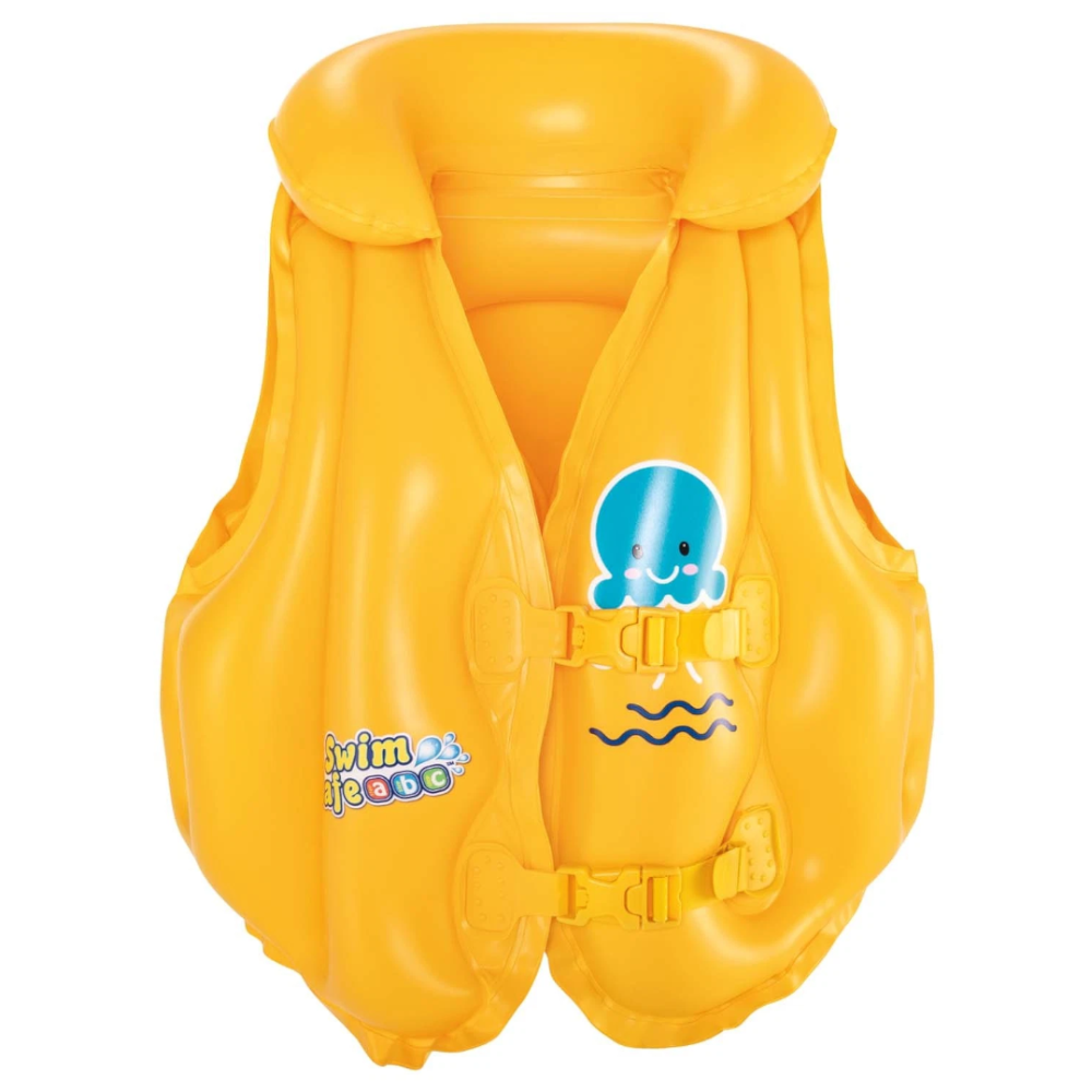 Bestway Schwimmweste 3-6 Jahre - Aufblasbare Schwimmhilfe - Gelb mit Octopus