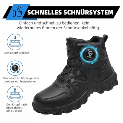 COOU Sicherheitsschuhe C13 Gr. 43 Schwarz Stahlkappe Arbeitsschuhe