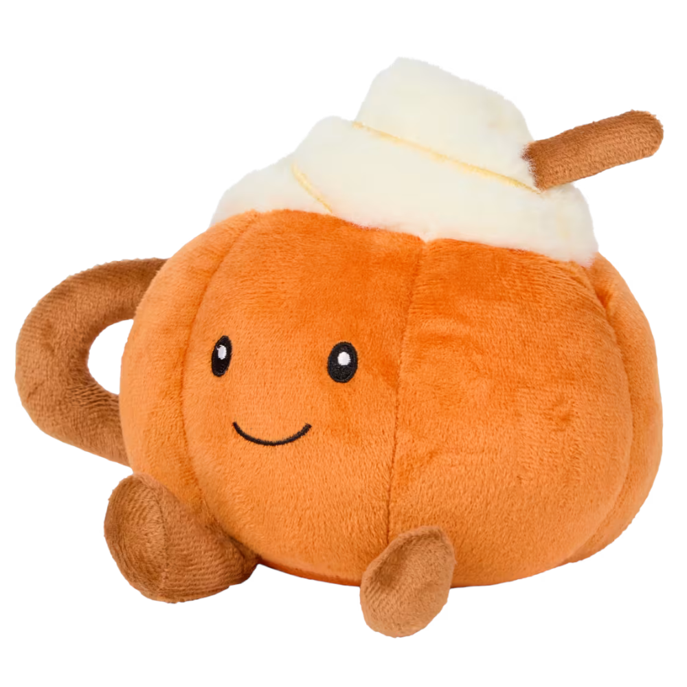 Süßer Kürbis Tasse Dekofigur 18 cm Herbstdeko Tischdeko Kawaii Stofffigur