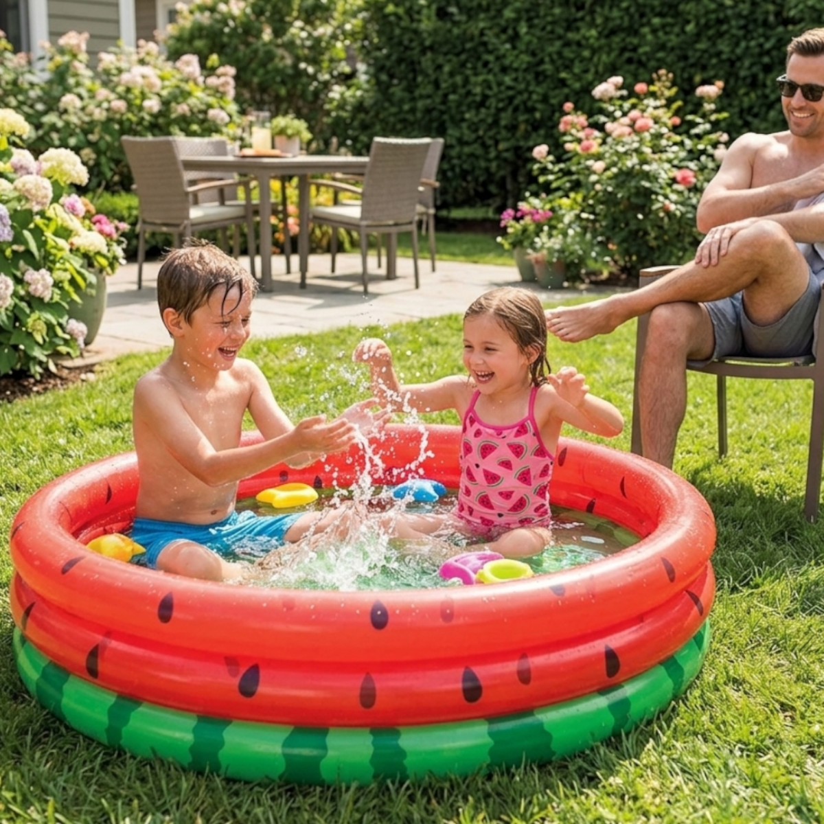 Intex Planschbecken Kinderpool Wassermelone 168 cm - Babypool ab 2+ Jahre