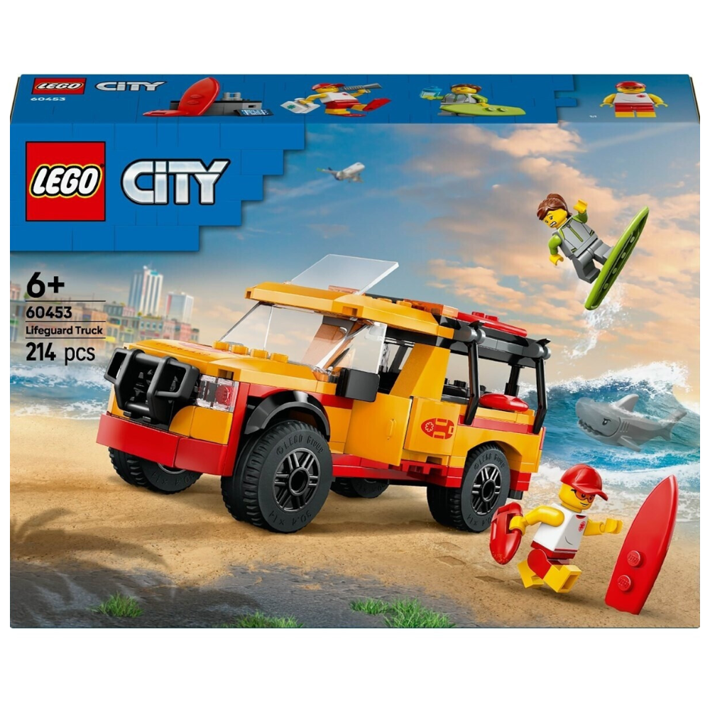 LEGO 60453 - City - Einsatzfahrzeug der Rettungsschwimmer mit Hai und Surfer