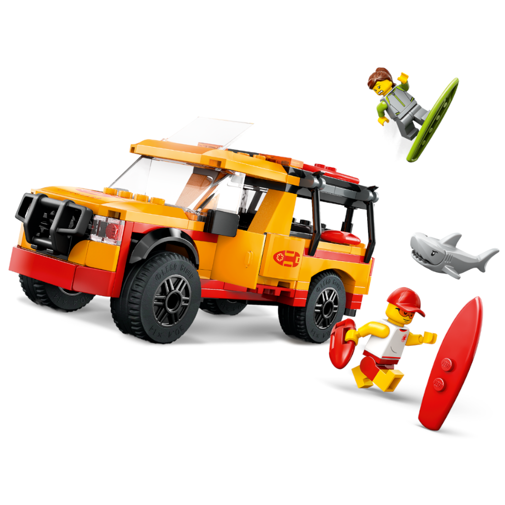 LEGO 60453 - City - Einsatzfahrzeug der Rettungsschwimmer mit Hai und Surfer