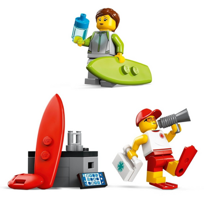 LEGO 60453 - City - Einsatzfahrzeug der Rettungsschwimmer mit Hai und Surfer