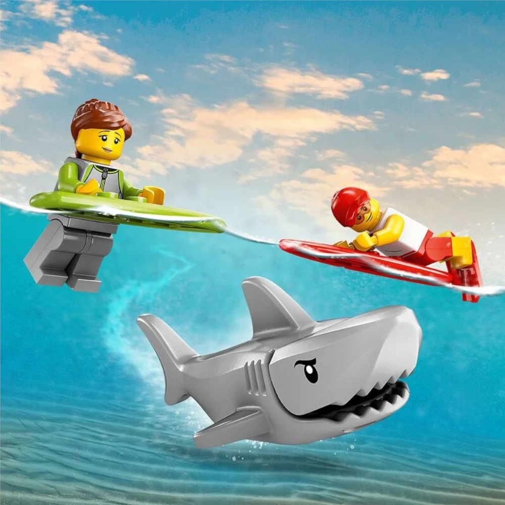 LEGO 60453 - City - Einsatzfahrzeug der Rettungsschwimmer mit Hai und Surfer