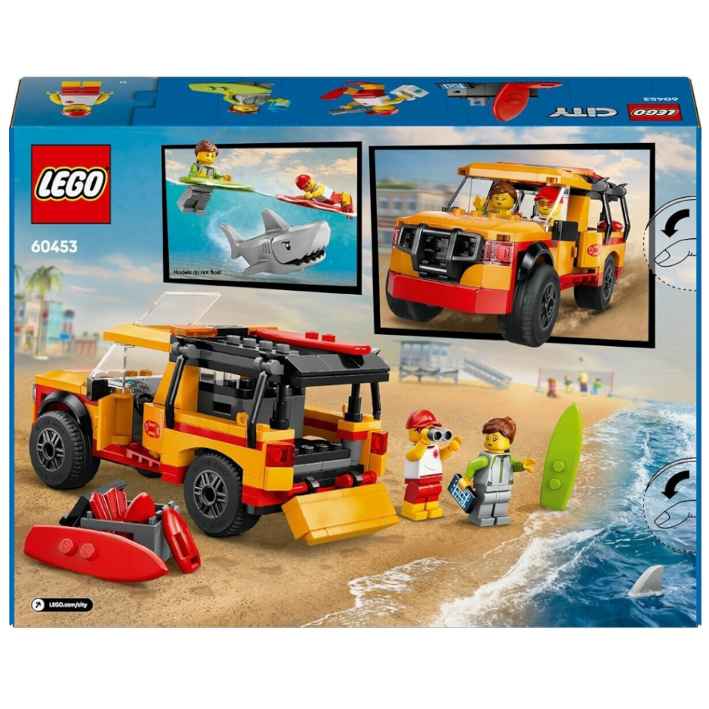LEGO 60453 - City - Einsatzfahrzeug der Rettungsschwimmer mit Hai und Surfer