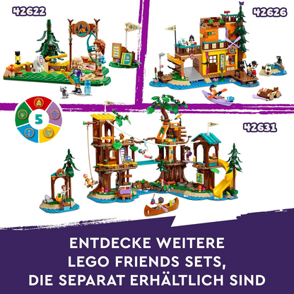 LEGO Friends 42624 - Gemütliche Hütten im Abenteuercamp mit 3 Spielfiguren