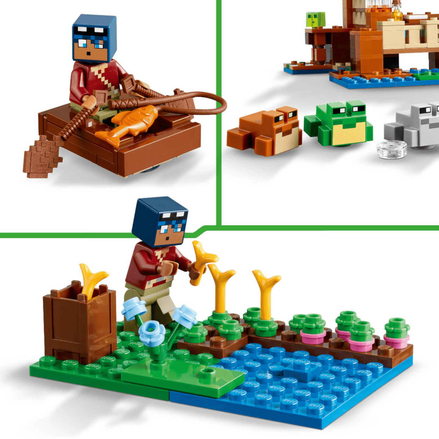 LEGO Minecraft 21256 - Das Froschhaus mit Boot, Tierfiguren & Zubehör
