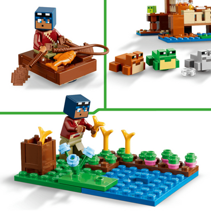 LEGO Minecraft 21256 - Das Froschhaus mit Boot, Tierfiguren & Zubehör