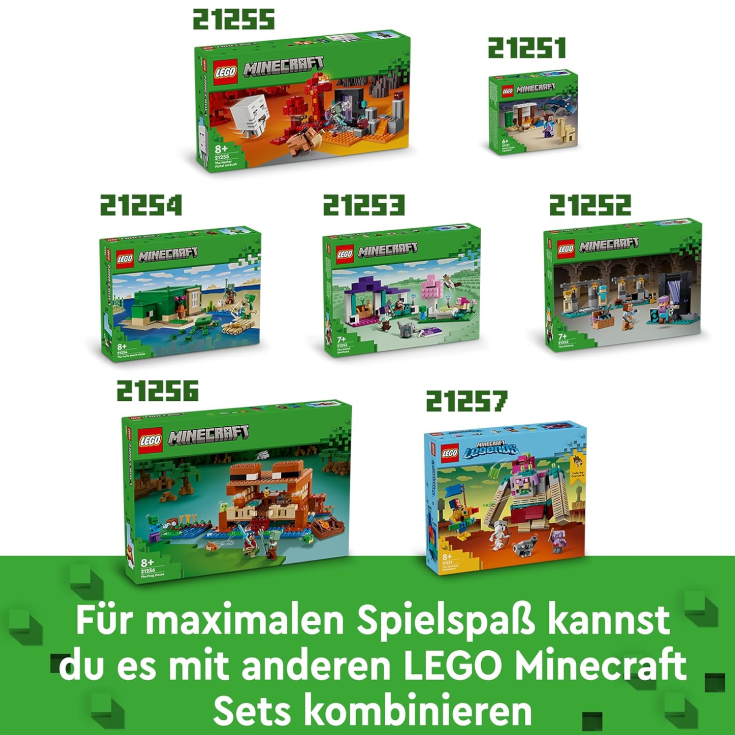 LEGO Minecraft 21256 - Das Froschhaus mit Boot, Tierfiguren & Zubehör
