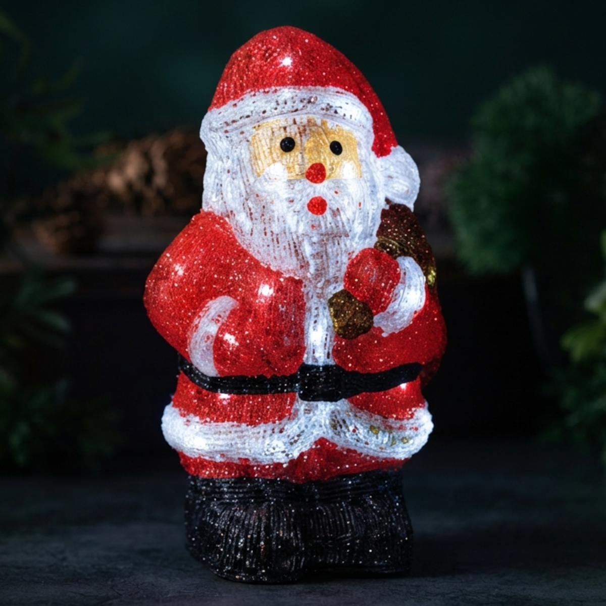 Livarno Home LED-Dekofigur XXL 35cm Weihnachtsmann Acryl Timer Batterie