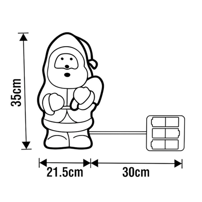 Livarno Home LED-Dekofigur XXL 35cm Weihnachtsmann Acryl Timer Batterie