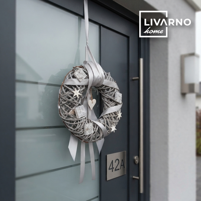 Livarno Home Weihnachtskranz Grau 28cm Adventskranz Hängend Türdeko