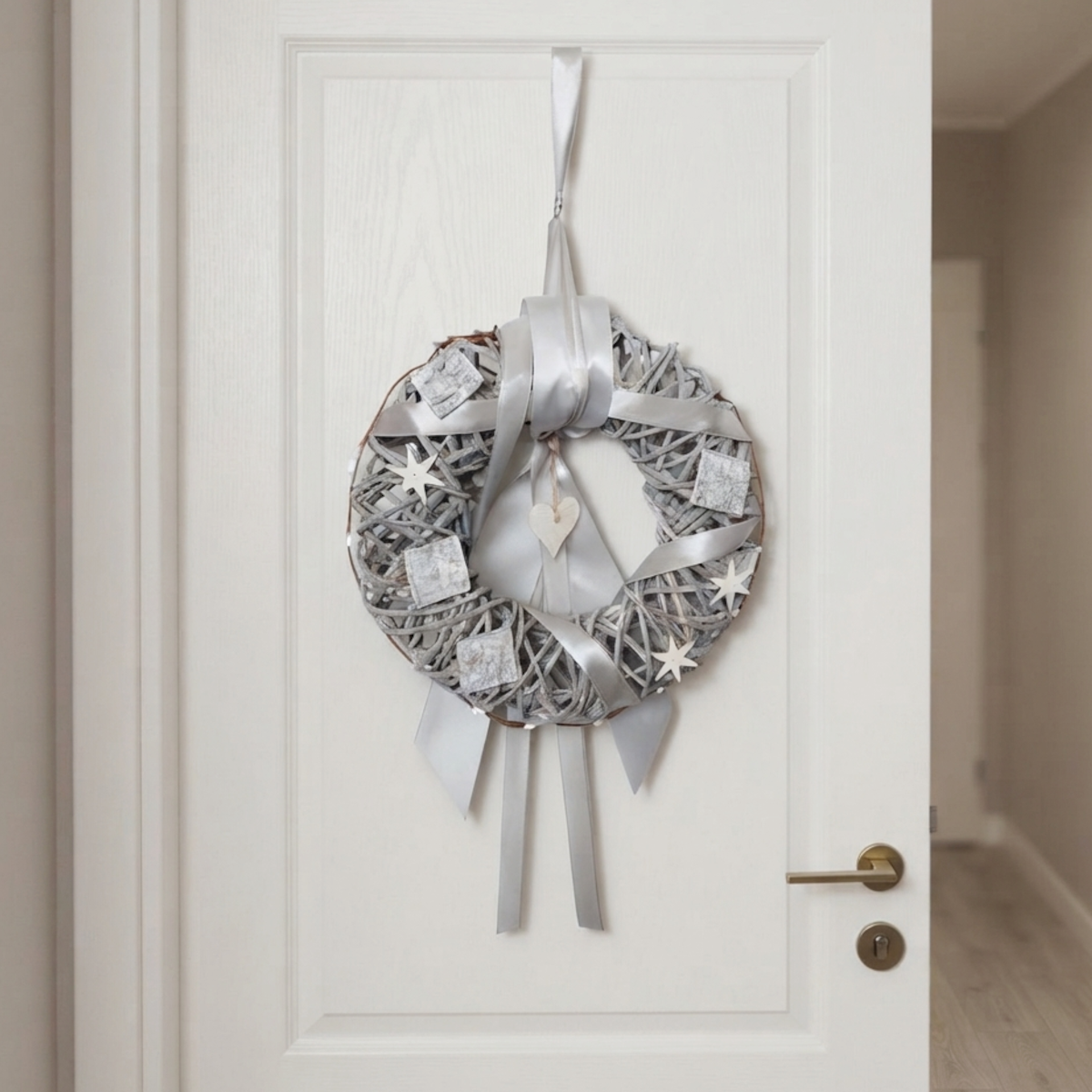 Livarno Home Weihnachtskranz Grau 28cm Adventskranz Hängend Türdeko