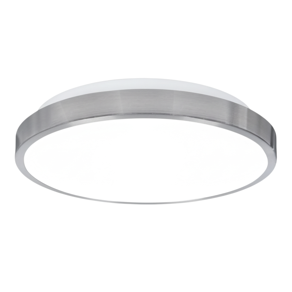 LED Deckenleuchte 28cm rund IP44 Badlampe neutralweiß Aluminium Livarno Lux