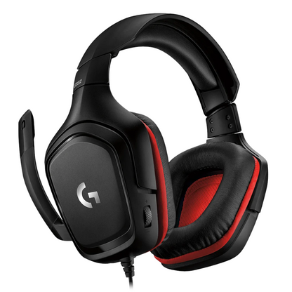 Logitech G332 Gaming-Headset Rot Kabel 3.5mm Klinke für PC/Mac/Xbox One/PS5