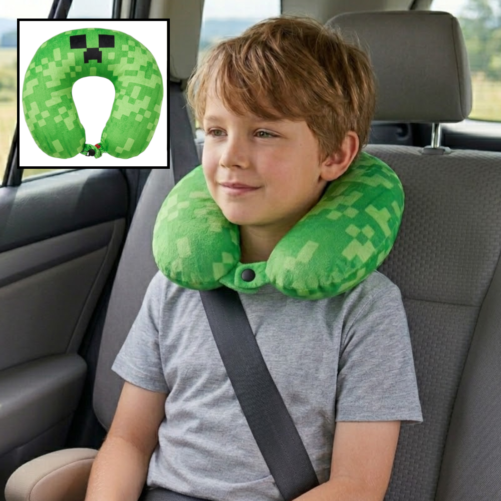 Minecraft Nackenkissen für Kinder Reisekissen Auto Creeper Gaming Geschenkidee