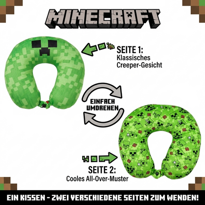Minecraft Nackenkissen für Kinder Reisekissen Auto Creeper Gaming Geschenkidee