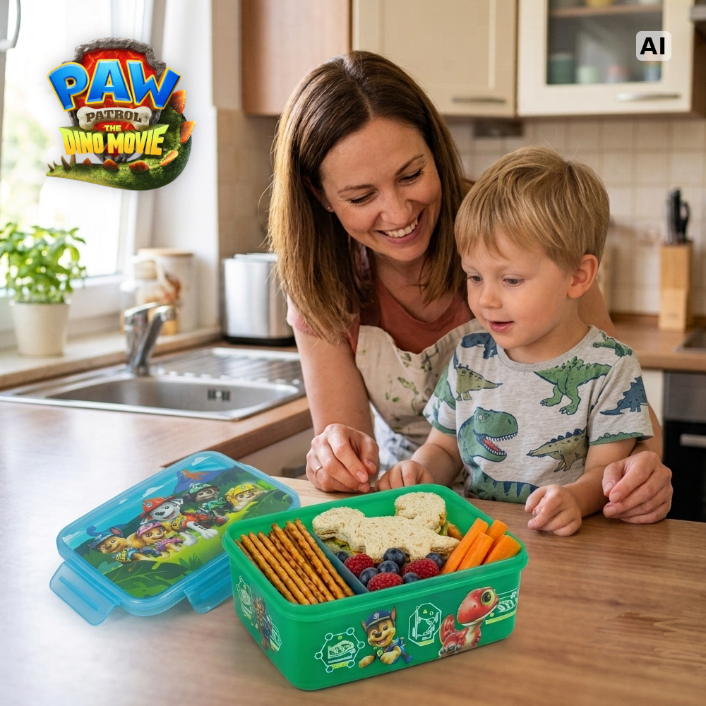 Paw Patrol Dino Film Brotdose Lunchbox Frischhaltedose Grün
