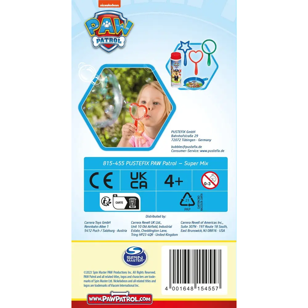Paw Patrol Seifenblasen inkl. 3 Motiv-Formen – Ideales Geschenk