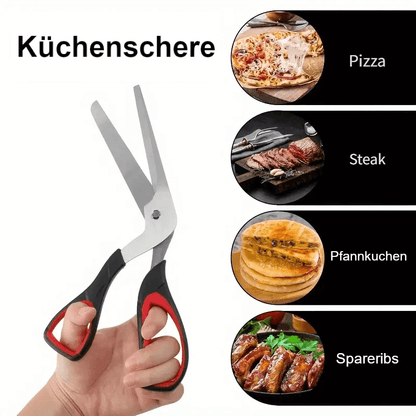 Edelstahl Pizzaschere Pizzaschneider Küchenschere für Pizza und Steak