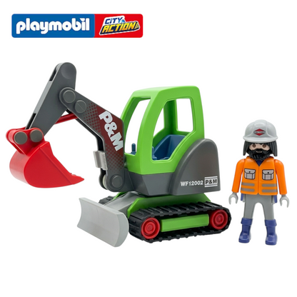 Playmobil 3279 - City Action - Minibagger in Grün Baustellen Zubehör - Rarität