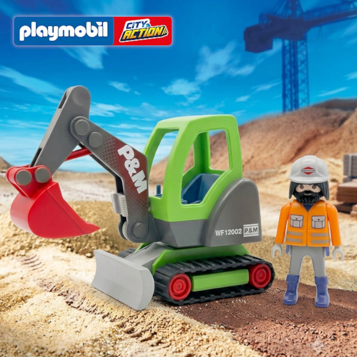Playmobil 3279 - City Action - Minibagger in Grün Baustellen Zubehör - Rarität