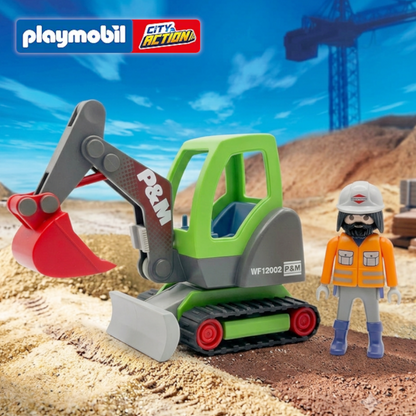 Playmobil 3279 - City Action - Minibagger in Grün Baustellen Zubehör - Rarität