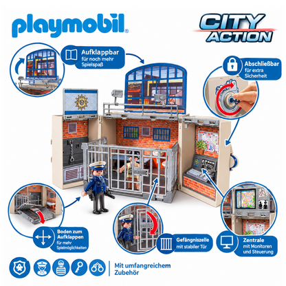 Playmobil 5421 - City Action - Polizeistation Aufklapp-Spiel-Box für Unterwegs