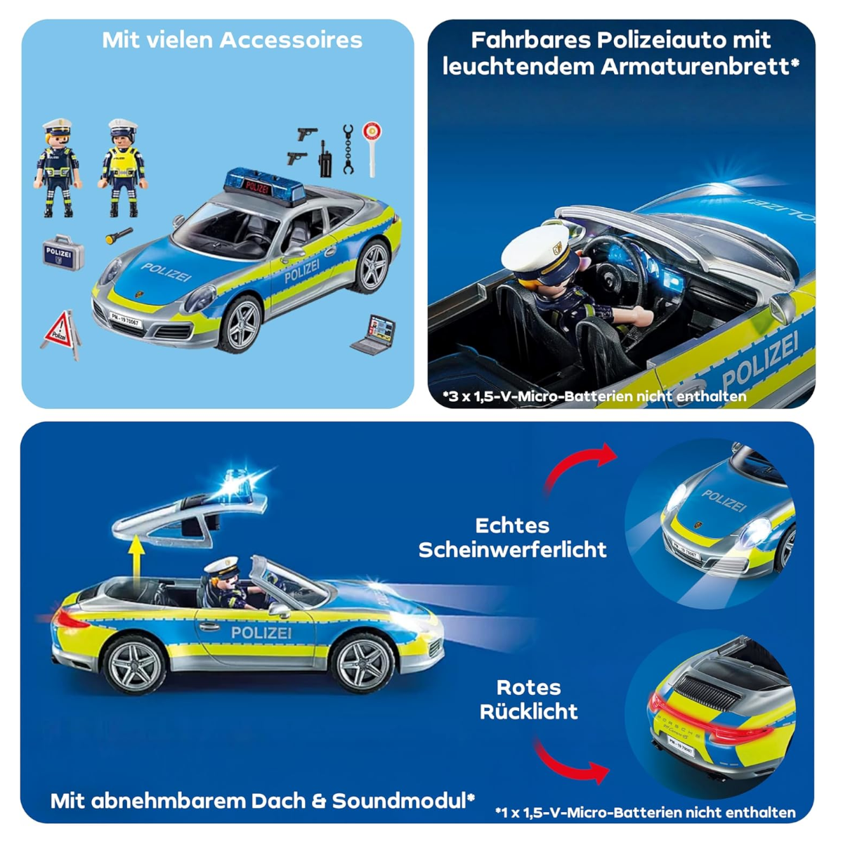 Playmobil 70067 - Porsche 911 Carrera 4S Polizei mit Licht und Sound