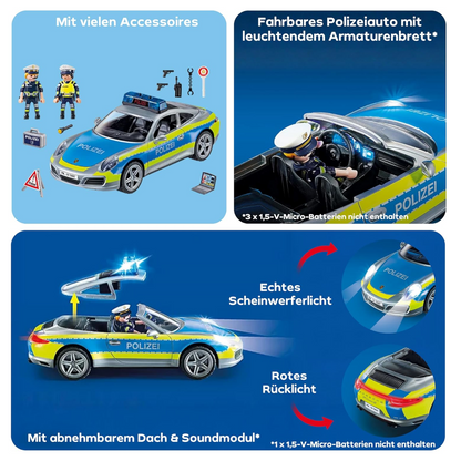 Playmobil 70067 - Porsche 911 Carrera 4S Polizei mit Licht und Sound