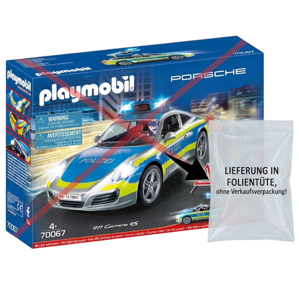 Playmobil 70067 - Porsche 911 Carrera 4S Polizei mit Licht und Sound