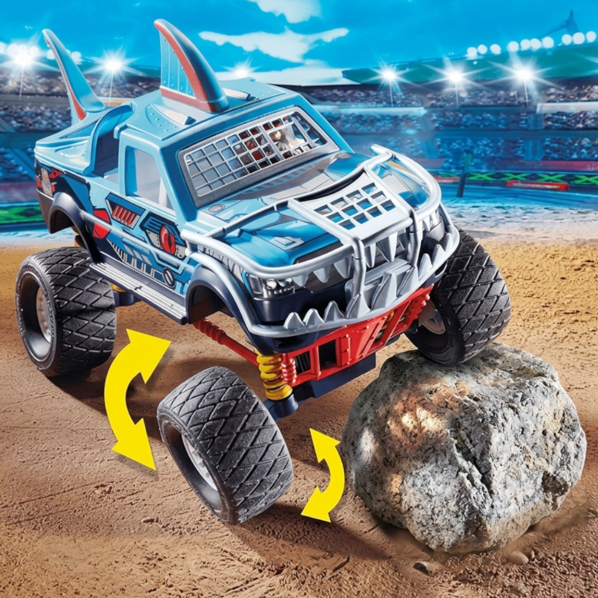 Playmobil 70550 - Stuntshow - Monstertruck Hai mit Federung - Geländefahrzeug