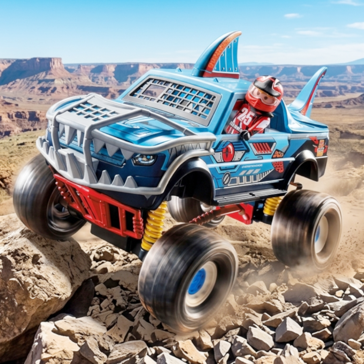 Playmobil 70550 - Stuntshow - Monstertruck Hai mit Federung - Geländefahrzeug