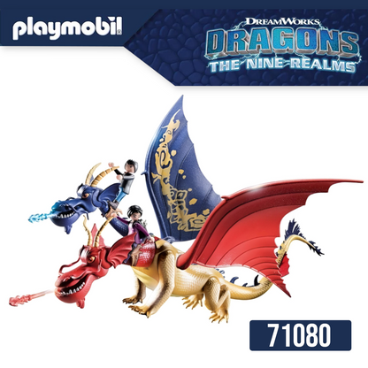 Playmobil 71080 - Dragons: Wu & Wei mit Jun - Doppelkopf Drache - Ritterburg