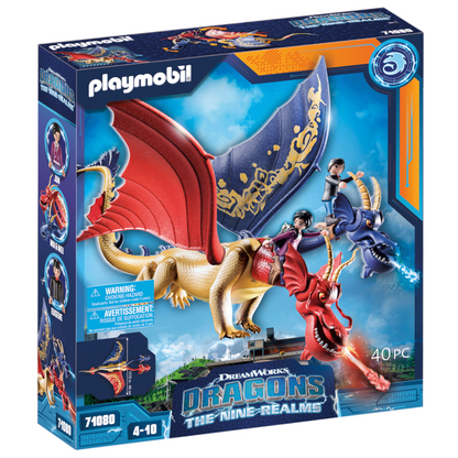 Playmobil 71080 - Dragons: Wu & Wei mit Jun - Doppelkopf Drache - Ritterburg