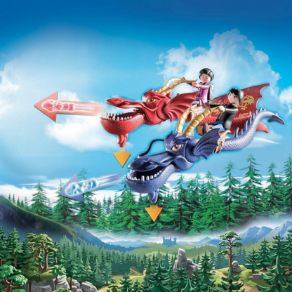 Playmobil 71080 - Dragons: Wu & Wei mit Jun - Doppelkopf Drache - Ritterburg