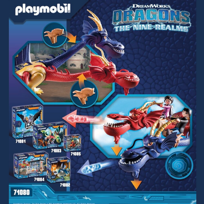 Playmobil 71080 - Dragons: Wu & Wei mit Jun - Doppelkopf Drache - Ritterburg