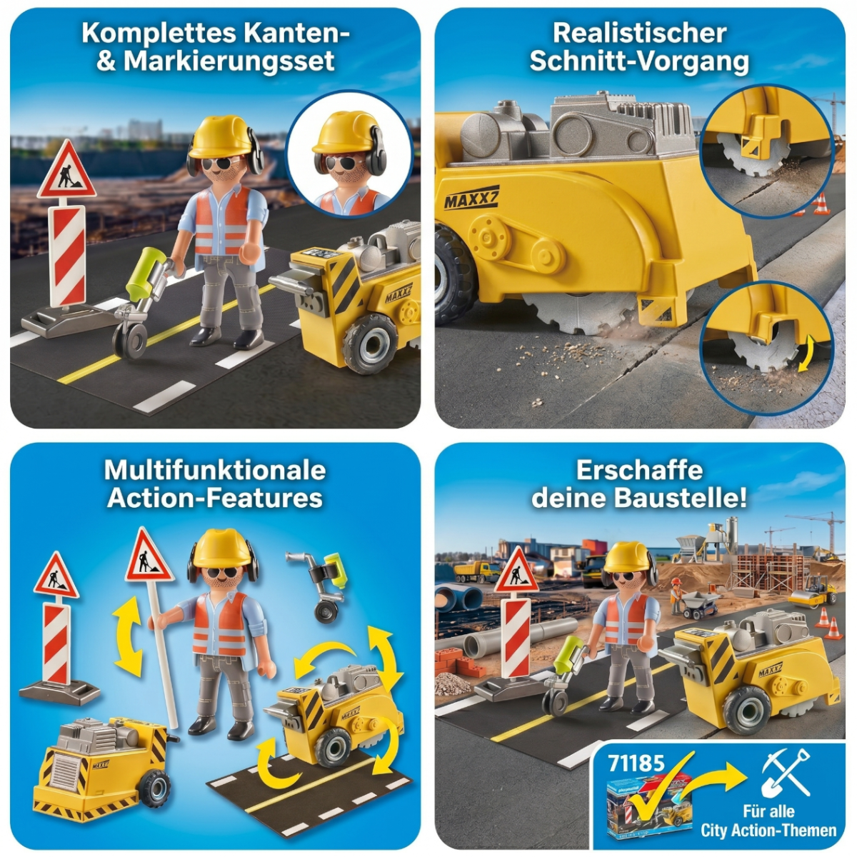 Playmobil 71185 - City Action - Bauarbeiter mit Kantenfräser - Geschenkset