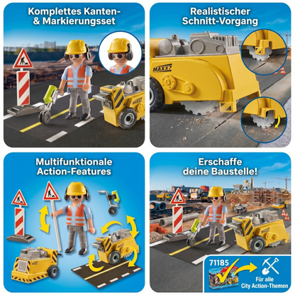 Playmobil 71185 - City Action - Bauarbeiter mit Kantenfräser - Geschenkset