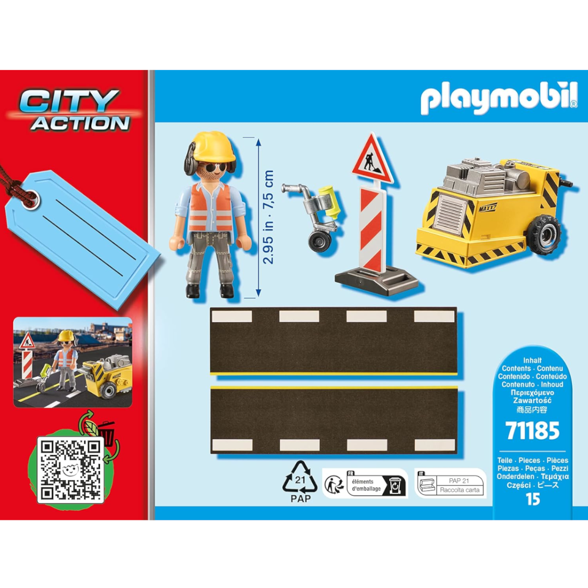 Playmobil 71185 - City Action - Bauarbeiter mit Kantenfräser - Geschenkset