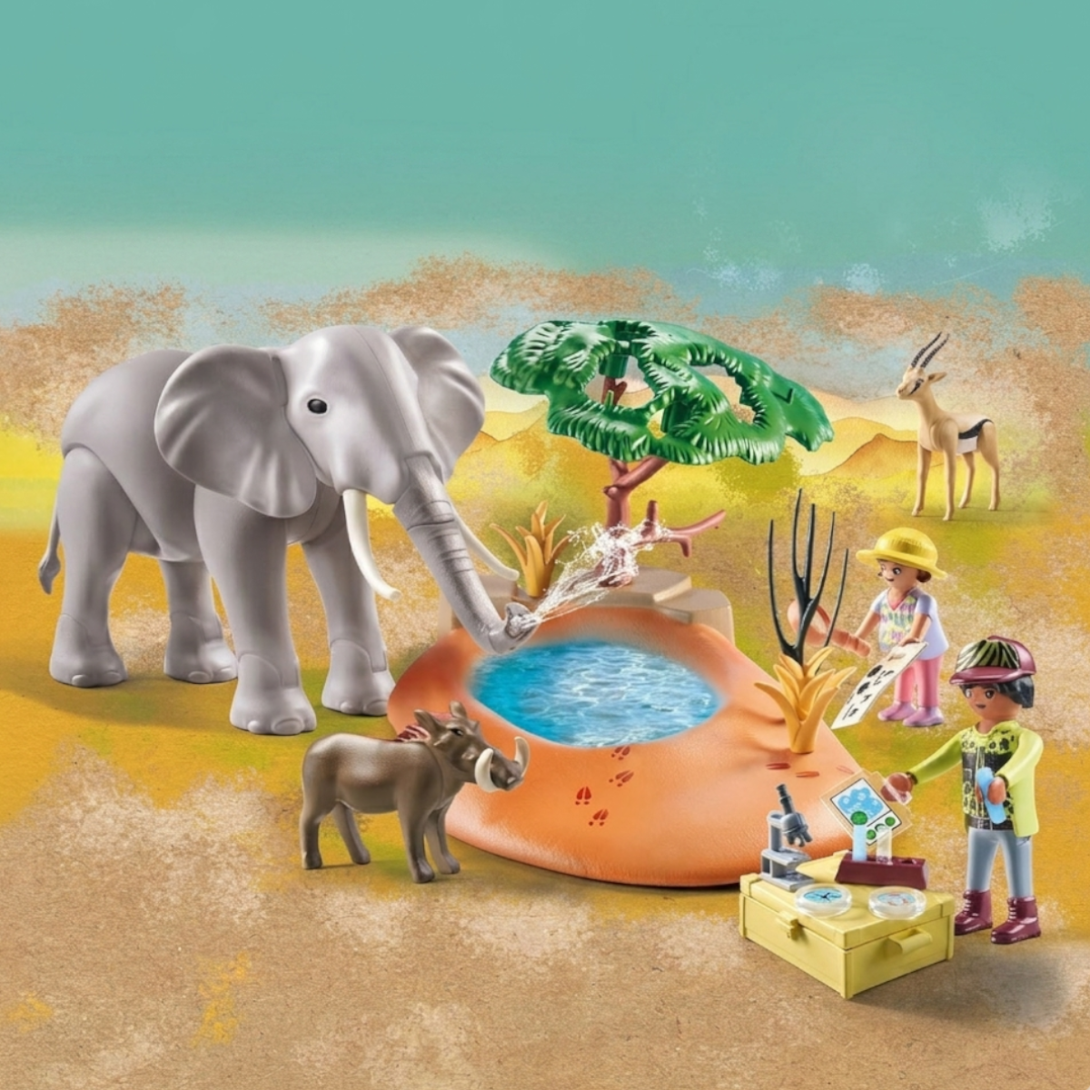 Playmobil 71294 - Wiltopia - Spritztour zum Wasserloch mit Elefant