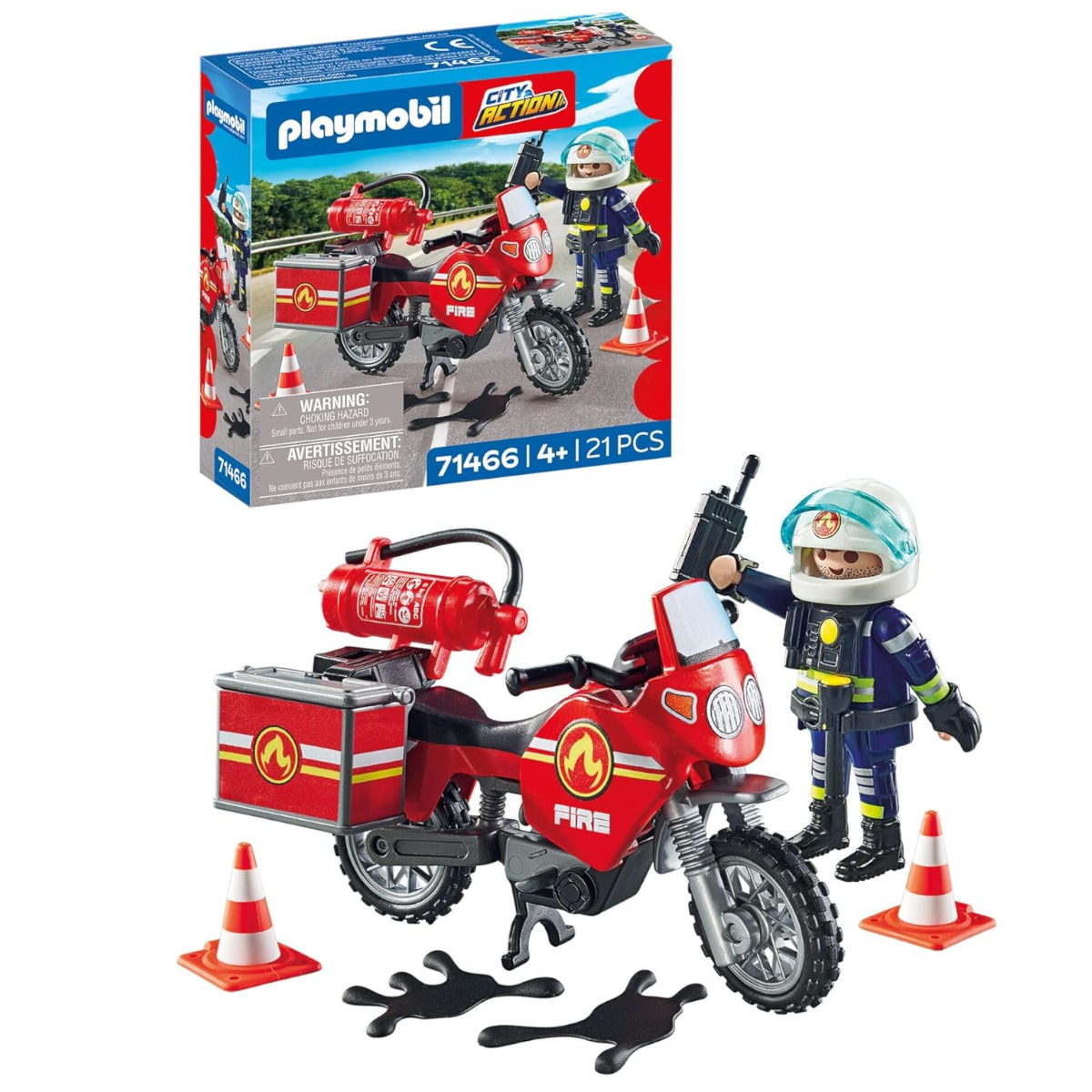 Playmobil 71466 - City Action - Feuerwehrmotorrad am Unfallort