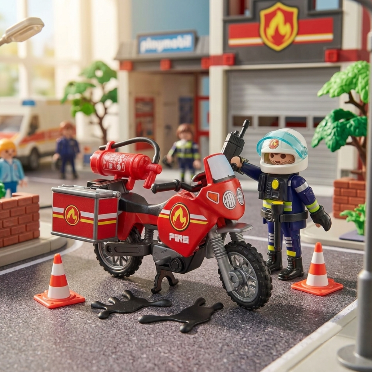 Playmobil 71466 - City Action - Feuerwehrmotorrad am Unfallort