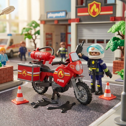 Playmobil 71466 - City Action - Feuerwehrmotorrad am Unfallort